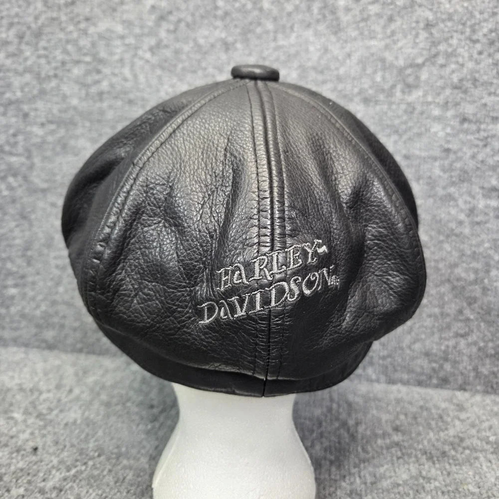 HOLY GRAIL! Harley Davidson Vintage Leather Motorcycle‎ Eagle Captains Hat Y2K M
